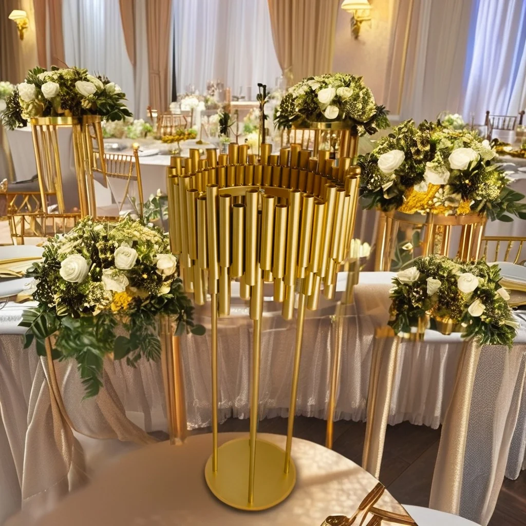 Hot sale Gold Metal Floor Candle Holder Stand Centerpiece Table Candelabra Centerpiece for Wedding Party Decor