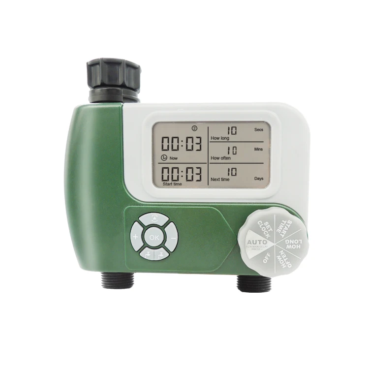 Manufactory Plastic Two Outlet Large Screen Battery Power Smart Garden Tap Water Timer Automatic