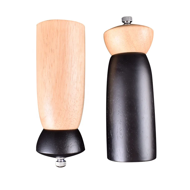 Customized high quality  manual wooden  mill adjustable wood salt and pepper grinder