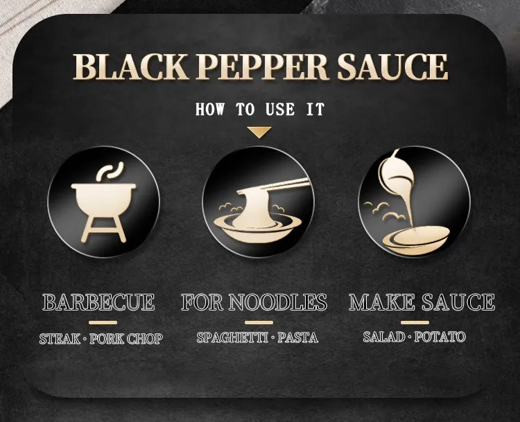 Wholesale  High Quality Black Pepper Sauce 235g Convenient Bottled