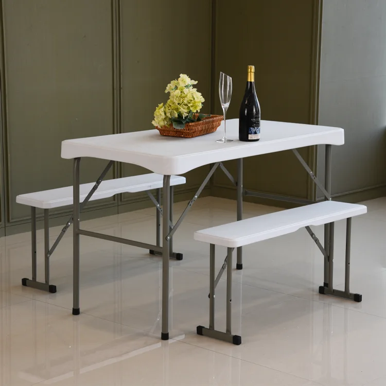 Folding Plastic Top Picnic Bench Patio for Garden Plastic Folding Beer Table Set