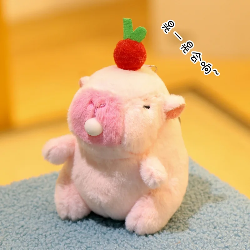 Capibala 10cm-13cm Cotton Pendant Keychain Capybara Plush Toy for Gifts Cute Animal Toy for Kids and Friends