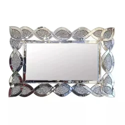 Rectangular Crushed Diamond Wall Mirror Art Mirrored Furniture Home Decor Faux Diamond Wall Decor Mirrors Espejos Spiegel Miroir