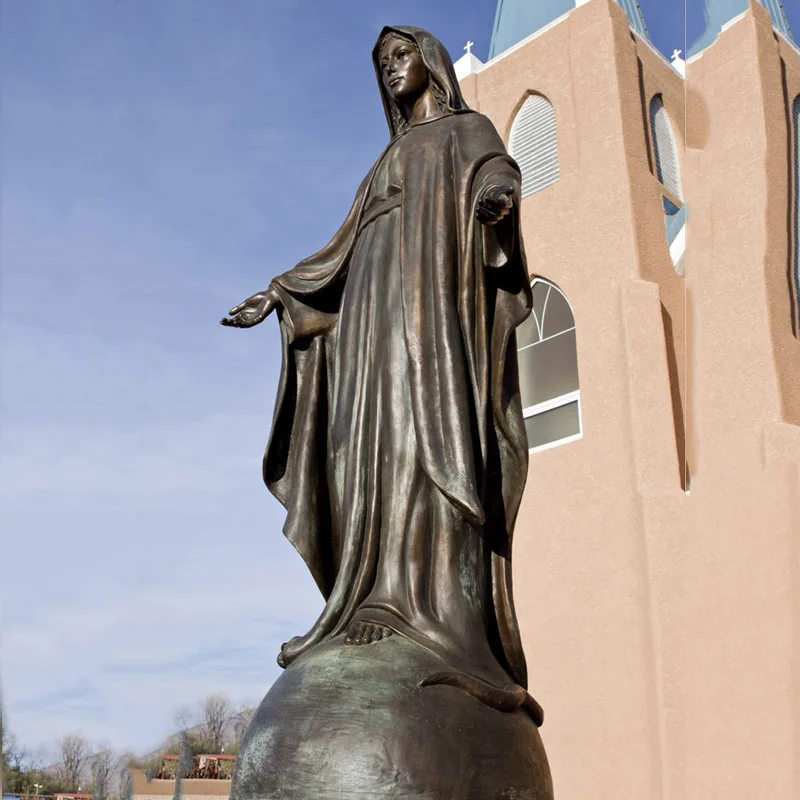 New design garden decor church religious life size bronze statue of virgin mary sculpture