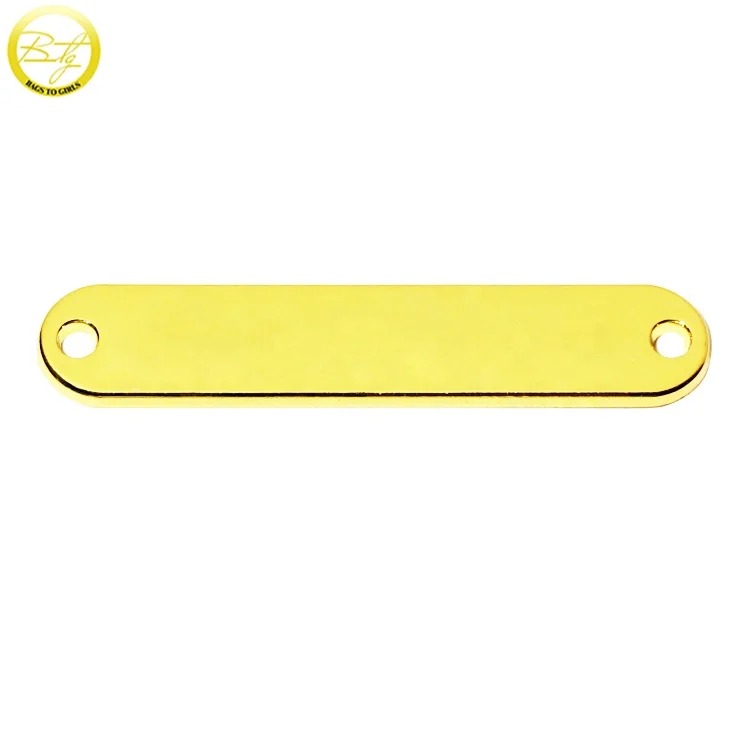 Custom logo Engraved Name Label Sewing 2 Holes Metal logo Tags Plate for Clothes Accessory