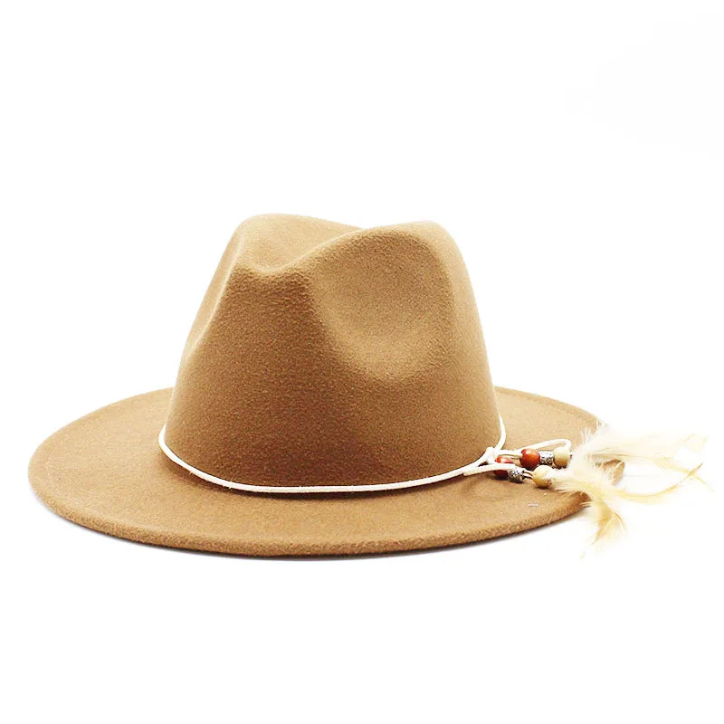 Custom blank fedora hats 60 color available brown felts fedora hats with feather