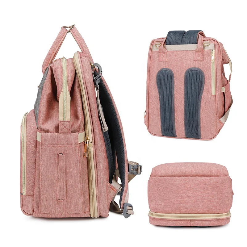 
Baby Bag With Changing Crib Mommy Outdoor Travel Baby Nappy Changing Expandable Baby Bed Diaper Bag Backpack 2021 New 
