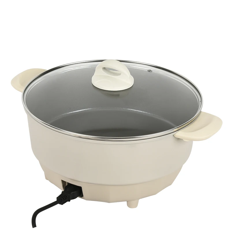 1500w 5l round non stick coating smokeless electric skillets cooking hot pot