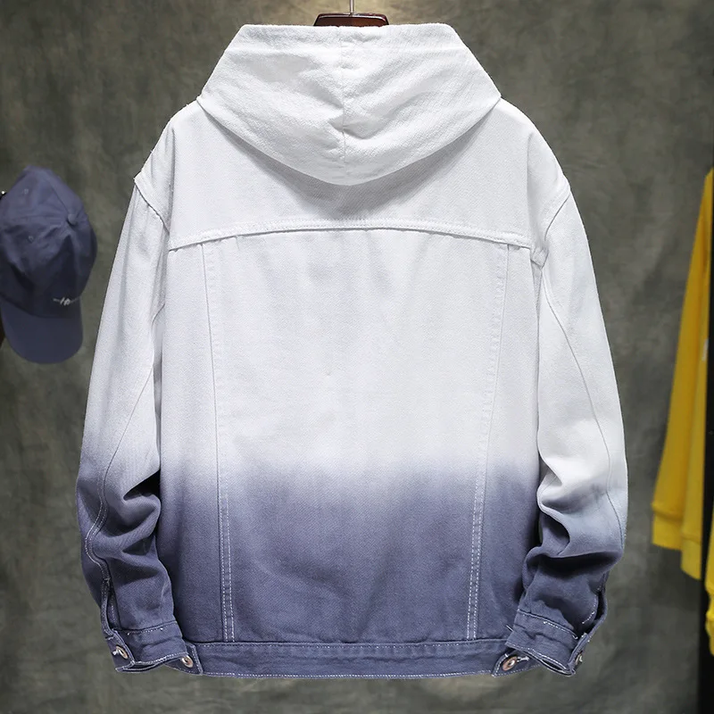 Мужская Уличная одежда в стиле «хип-хоп», персональный градиент Slim fit утепленная джинсовая куртка модная однотонная хлопковая футболка дизайн; Простая и подходит для повседневного ношения, джинсовая куртка