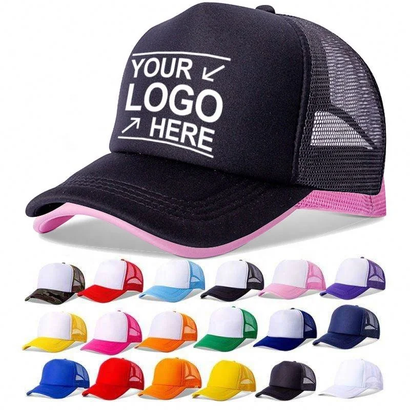 Custom Sponge Net Cap Advertising Cap With Logo Wholesale Printed Embroidered Cap Summer Sun Visor Hat