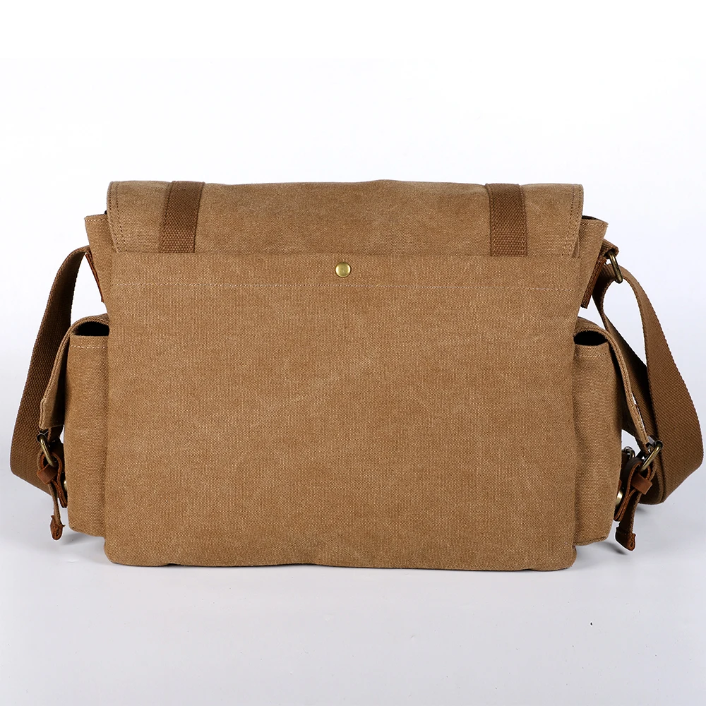 Waterproof Men Classic Waxy Canvas Messenger Bags Men Travel Canvas Shoulder Bag
