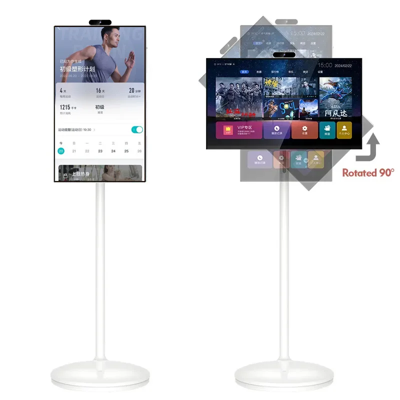 Портативный 32-дюймовый ЖК-телевизор FHD IPS сенсорный экран Mini Android 12 система Smart TV Wifi RJ45 USB NFC Стенд белый шкаф светодиодная подсветка