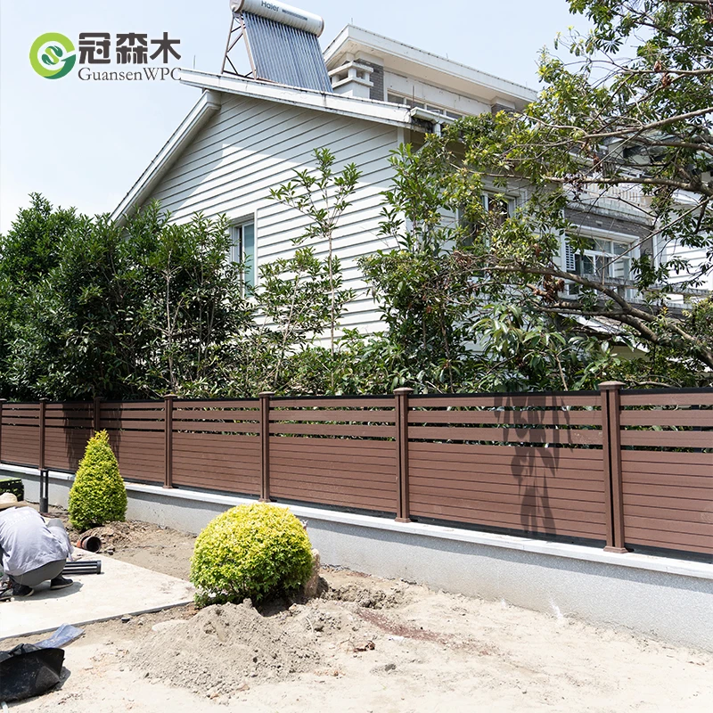 DIY size wpc fence Panel wood plastic Composite Boards 1.8*1.8M WPC Aluminum wpc fence for outdoor