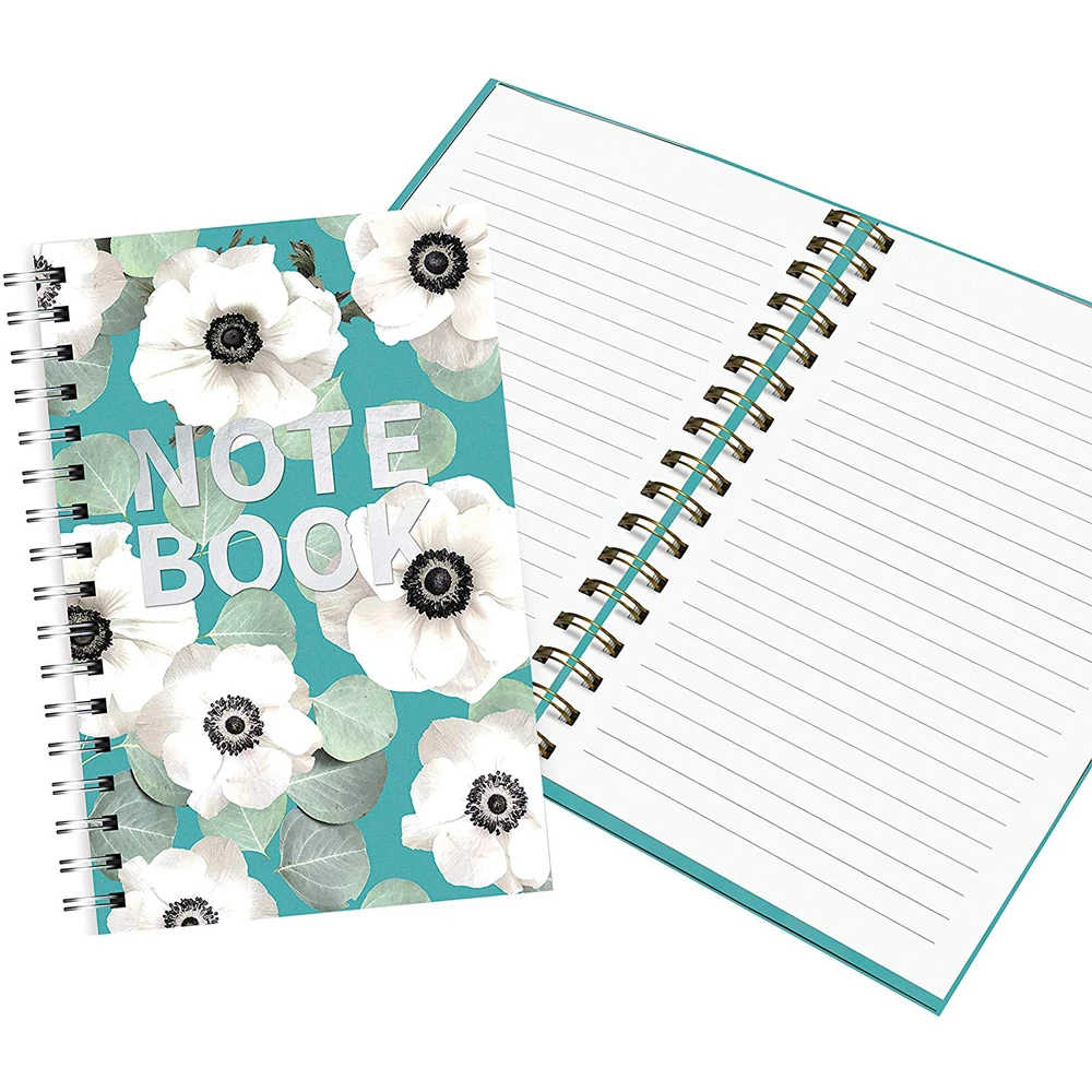 Fancy Floral Hard Cover University Spiral Diary Journal Bound Notebook