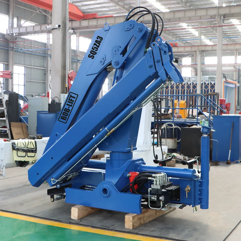 Bob-Lift 5 Ton Truck Mounted Crane Hydraulic Mobile Lifting Crane Knuckle Boom Crane Manipulator For Sale