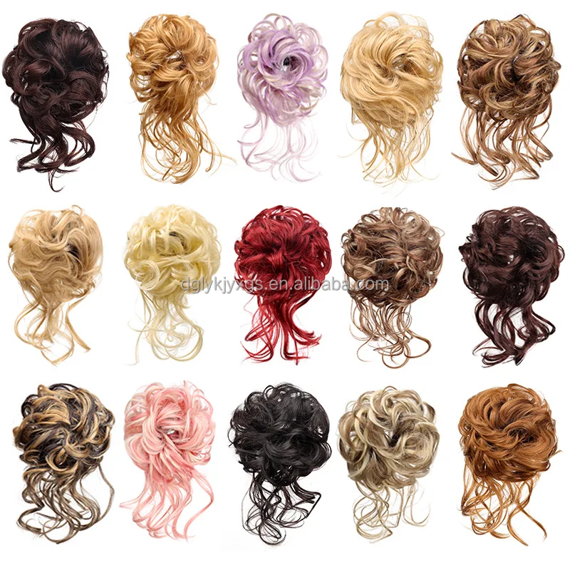 WE17 Women Long Soft Fluffy Natural Octopus Hair Bun Flower Synthetic Messy Hair Long Tail False Hair Chignon