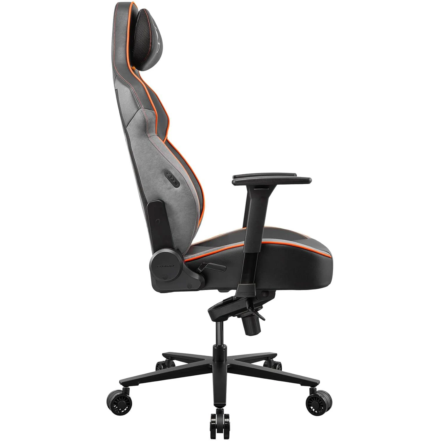 Cougar NXSYS AERO Orange Innovative Elastomeric RGB Fan Gaming Chair Mesh Magnetic head cushion and lumbar pillow