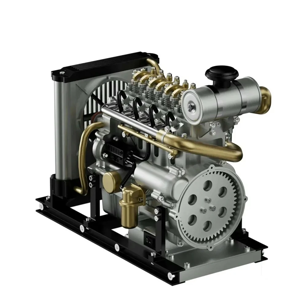 TECHING Mini Four-cylinder Mechanical Engine Metal TOUCAN RC HOBBY KIT Model for Building Collecting