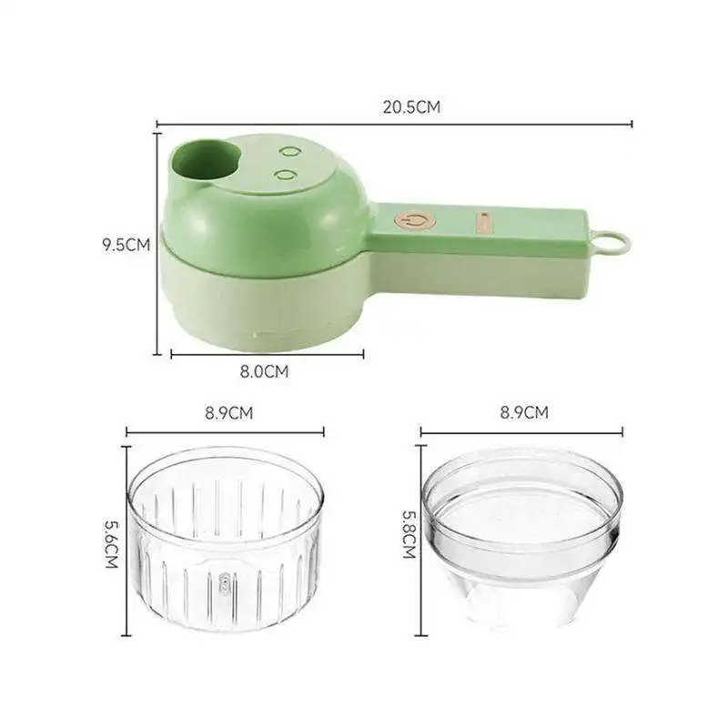 2024 Portable Electric Vegetable Cutter Set Multifunction Vegetable Chopper Electric 4 In 1 Handheld Electric Vegetable Cutter