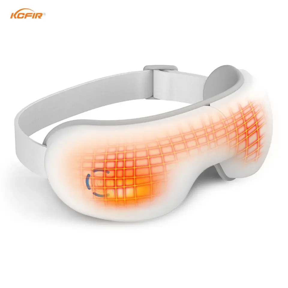 Rechargeable Compression Vibrative Eye & Temple Massager Mask With Heat For Eye Strain Dark Circles Relief