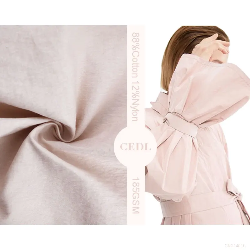 Accept customizable Garment Clothing Plain Fabric Cotton Nylon Mix Blend Solid Plain Fabric For Jacket or Coat