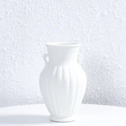 Minimalist House Decoration Vase Interior Accessories Tabletop Decorative Flower Vase White Ceramic Vase For Home Decor