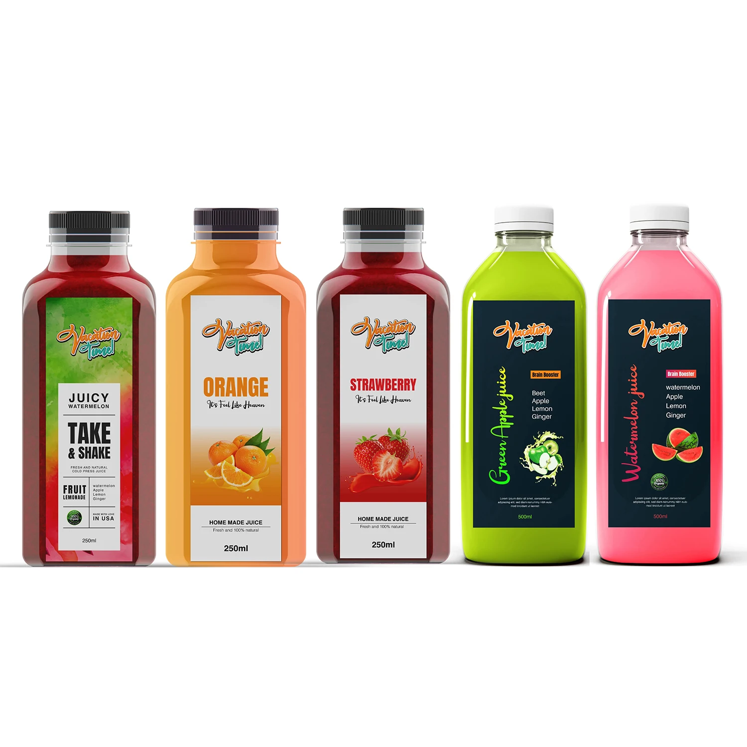 Custom 200ml 250ml 500ml Glass Bottle With Label, Waterproof Bopp Packaging Label Logo Printing Drink Juice Label Sticker Roll