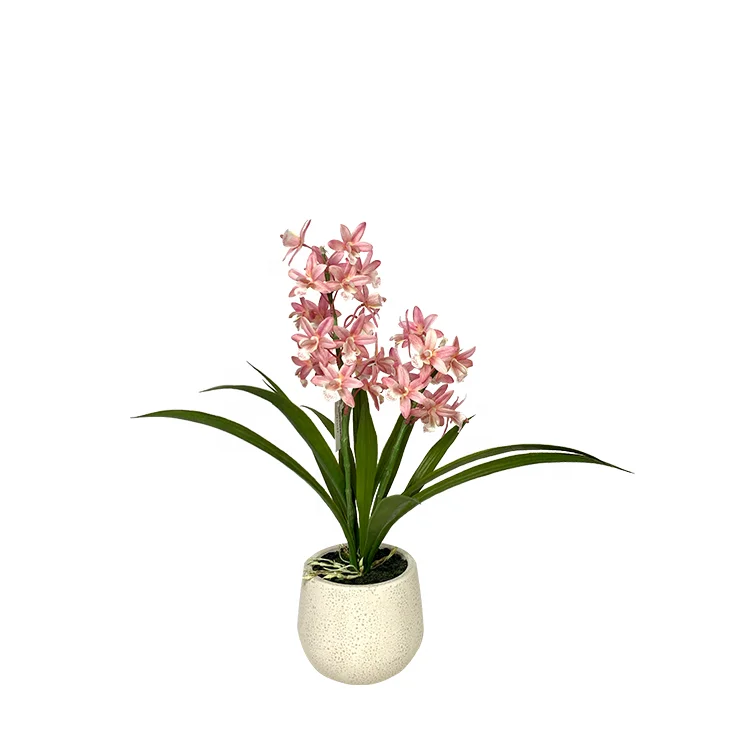 3D натуральная ткань Cymbidium Spray Bonsai искусственные