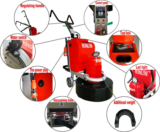 Ronlon  R600 walk behind epoxy concrete floor grinder terrazzo machine concrete floor grinder grinding machine for sale