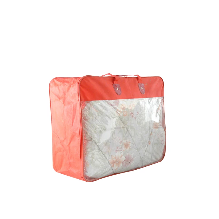 Custom  Non Woven Bag PVC Zipper bag bedding bag  for quilt