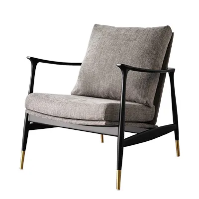 nordic fabric sofa chairs living room single leisure sofa chairs with armrest recliner bedroom sofa chair with steel frame