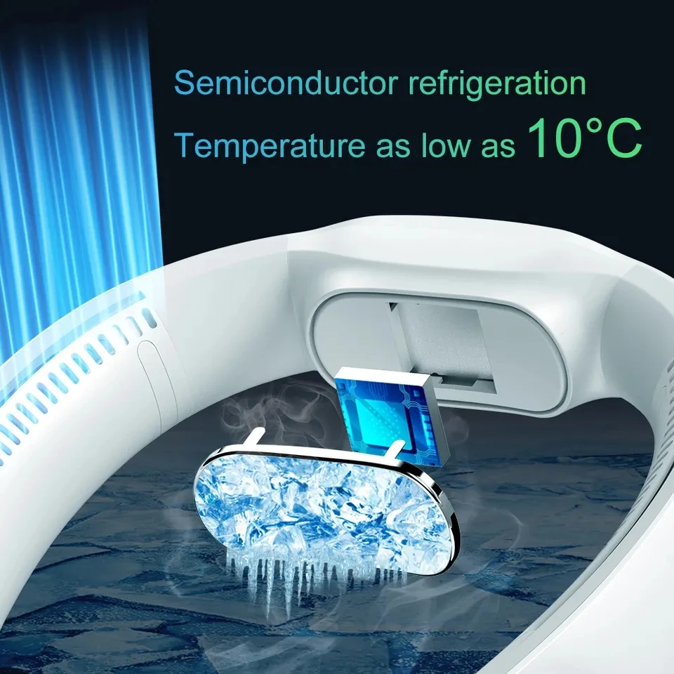 Hanging Neck Fan Portable Outdoor Sports Wearable Fan Usb Rechargeable Mini Bladeless Neck Fan