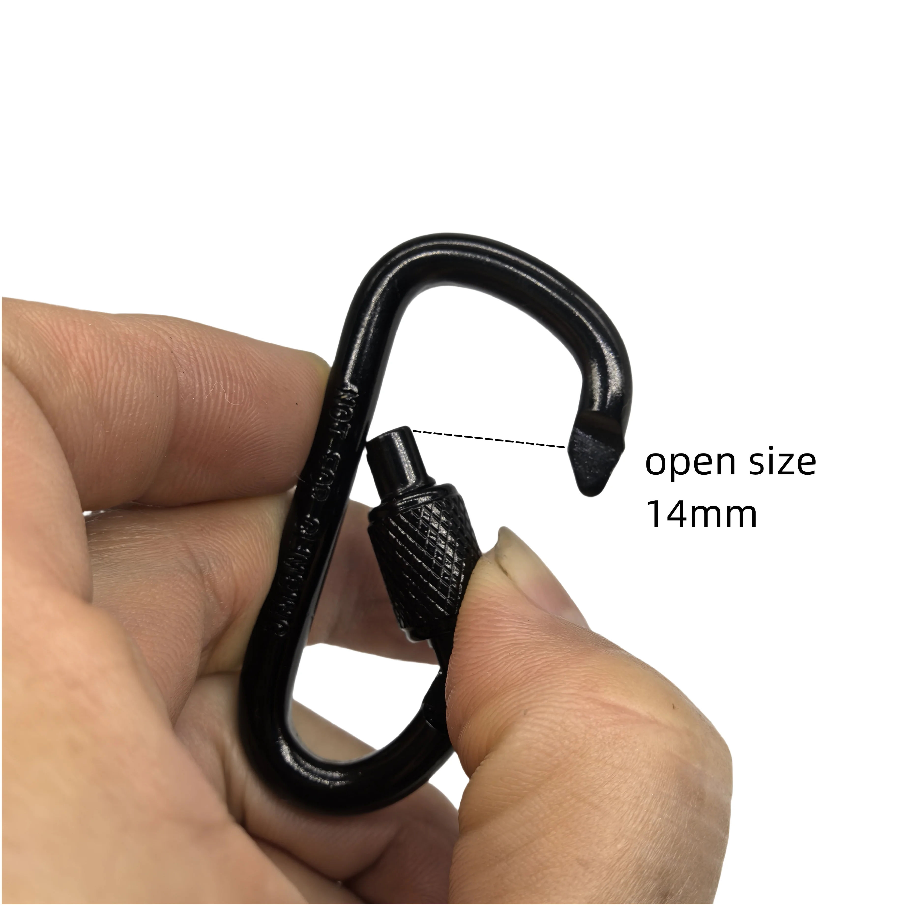 CBS-6# spring aluminum carabiners clip 6# D shape locking small snap hook for backpack with lock quick hanging Nuts buckle
