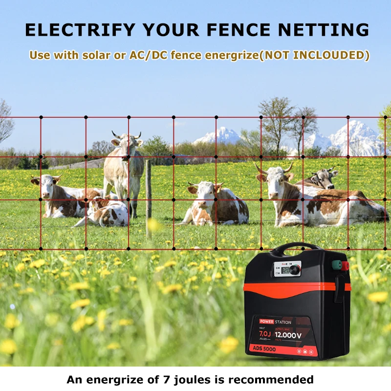 Customized Temporary wire electric net 90cm Electric Animal Fence cattle horse plastic Netting With Posts