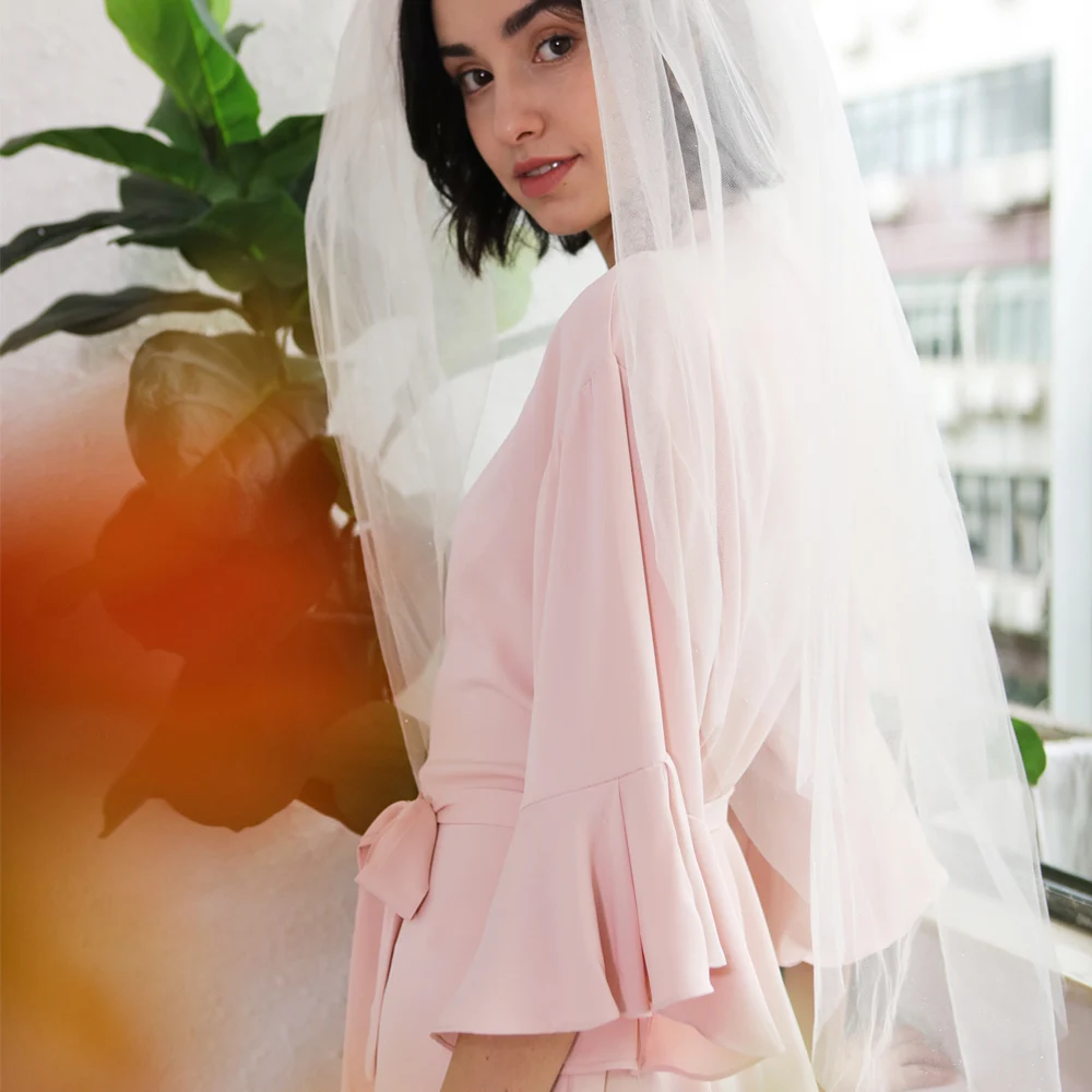 SWG 2022 Popular and Hot Sale 886 Ruffle Satin Chiffon Solid Bride and Bridesmaid Robe for Bridal Party