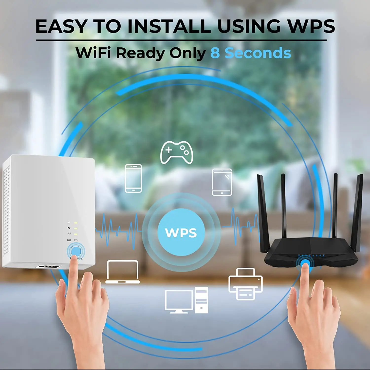 2022 WiFi удлинитель беспроводной усилитель сигнала 300 Мбит/с интернет-бустер для