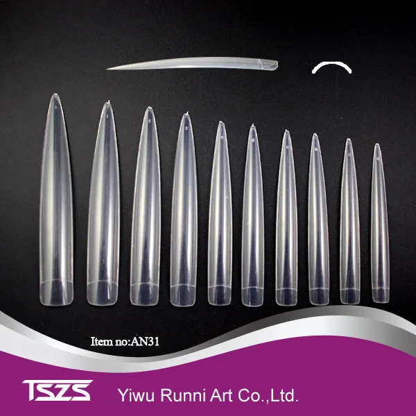 TSZS Art Salons ABS Nail Tips With Designs Nail Tips Manufacturer Half Cover Long Display False Nail Tips