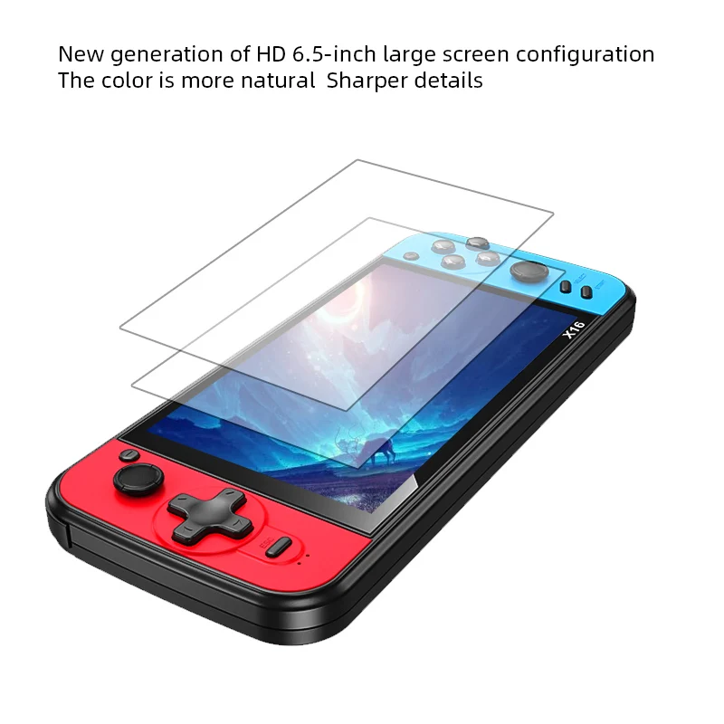 Wholesale Handheld HD 6.5inches 6000mAh Battery 64GB TF Card Expansion Game Machine X16 Game Console Retro With 10 Simulators