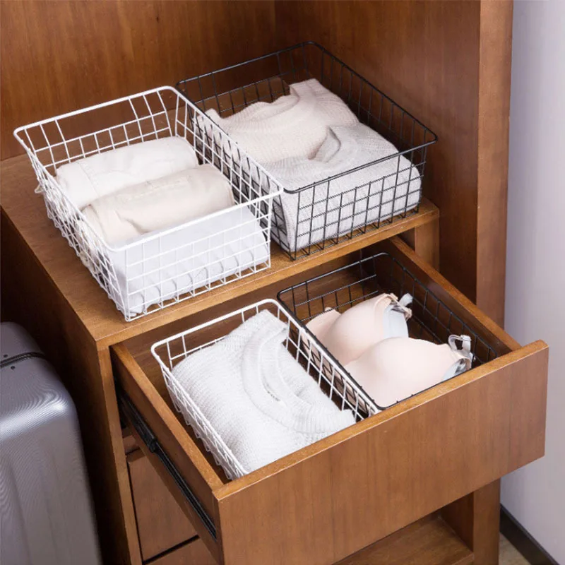 28 x 22 x 12 cm Wire Storage Baskets Metal Storage Organizer Basket for Home Office Kitchen
