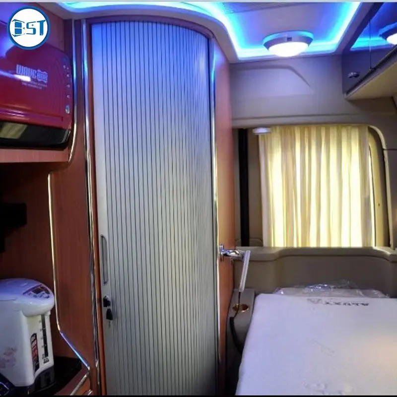 Customized Roller Shutter Door ABS PVC Tambour Door Cabinet Funiture Slat RV Toilet Door For Campervan Shower Bathroom