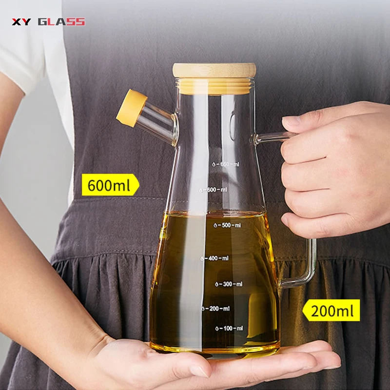 Household clear cooking glass flavour olivia oil vinegar bottle saucer dispenser