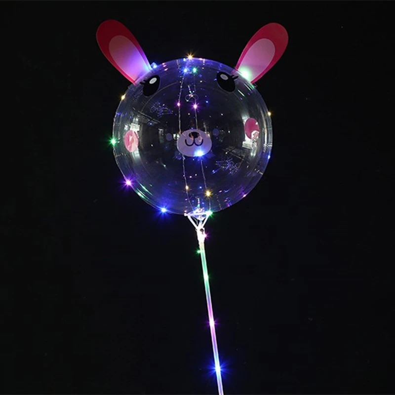 RUI YI Factory Wholesale 20 inch Unicorn Stickers Led Ballons Lighting Led Balloon Light Bobo Balloons