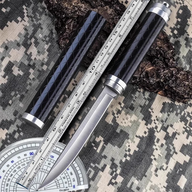 Outdoor New Advanced Fashion Straight Knife Portable Straight Knife Black Handle Knife