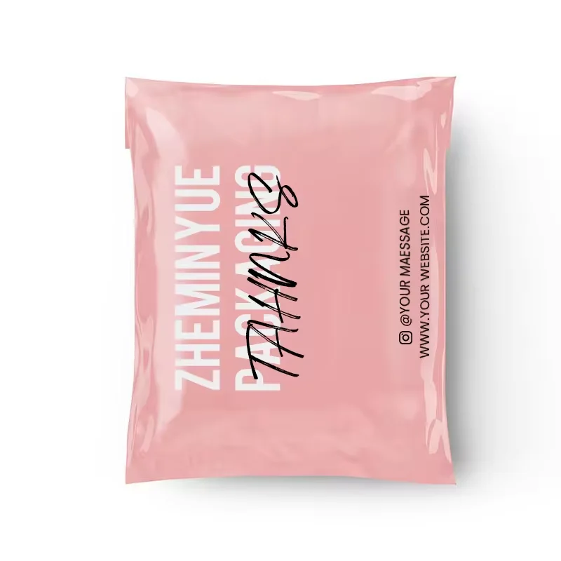 Bangdi Factory Custom Logo Biodegradable Plastic Thickened Pink Mailer Mailing Bags For Clothing