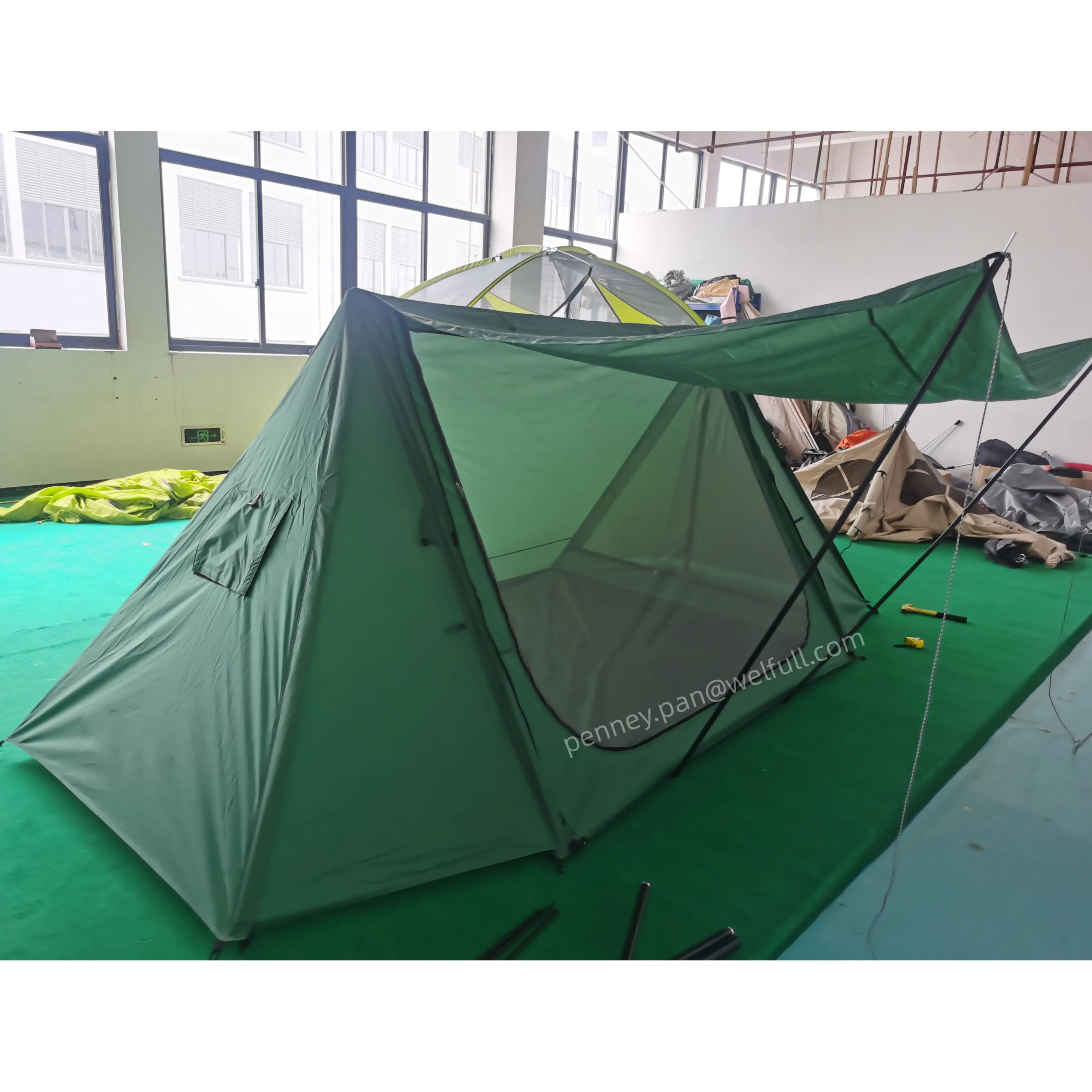 Hot Tent Winter Camping 2 Person Ultralight,Waterproof Canopy Shelter Tent With Stove Two Porch Hot Tent Bushcraft Shelter