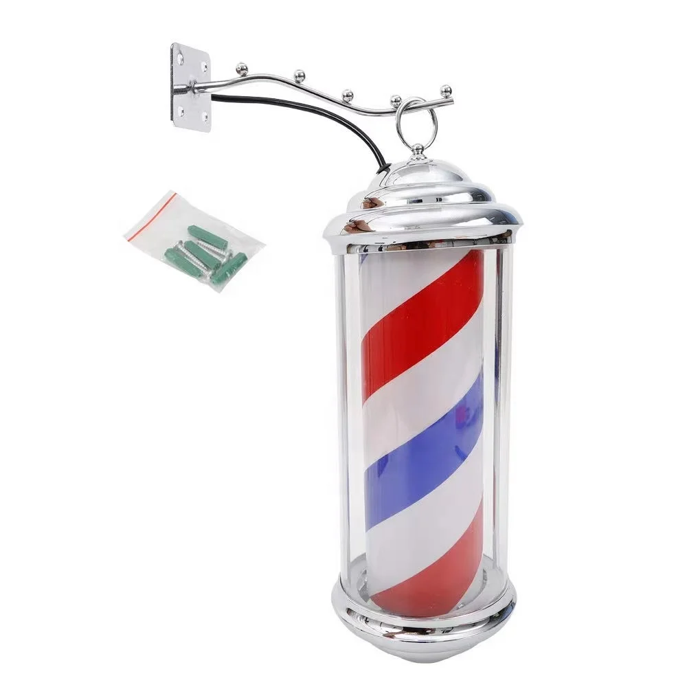 Barber Shop Rotating Light Led Strips Pole Light Hair Salon Sign Wall Mount Rotating Light for Hair Salon Beauty