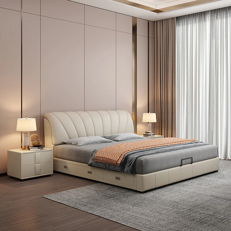 Luxury King Size Gold Frame Bed Bedroom Furniture Hotel King Size Bed Double bed with mattress and bedside table