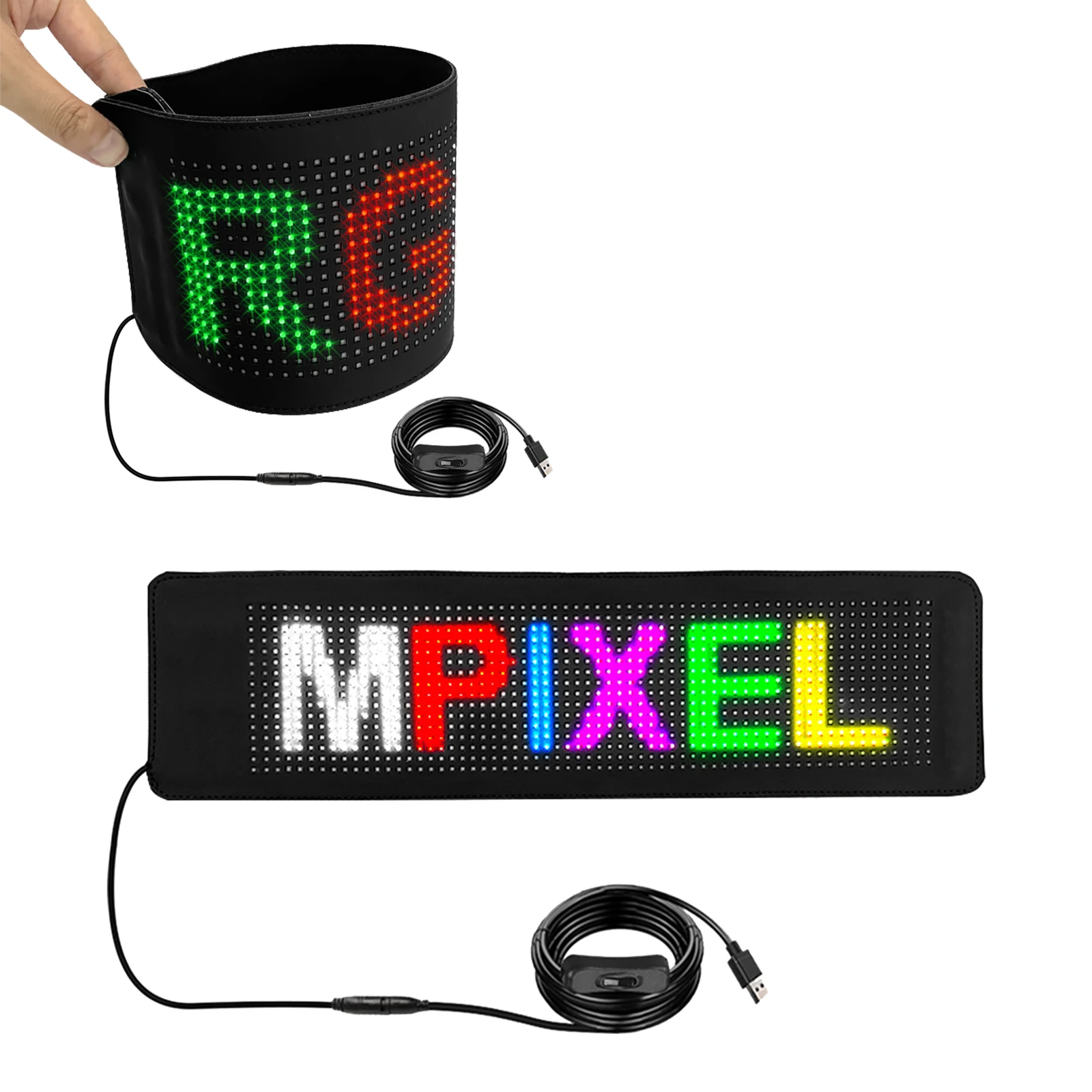 Flexible LED Car Sticker Glow Panel Light Up Scrolling Custom Window Stickers Shop Open Sign Programmable LED Stickers For Car