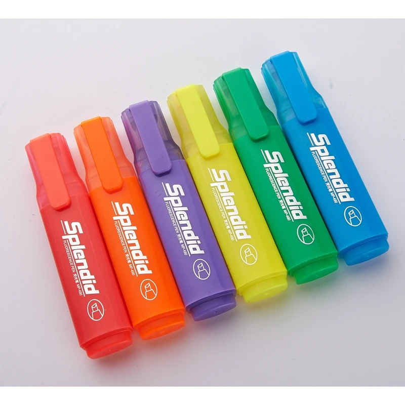 High Quality Pvc Mini Highlighters Gel Solid Highlighter Marker Painting Underlining Writing Bright Color Highlighter Pens