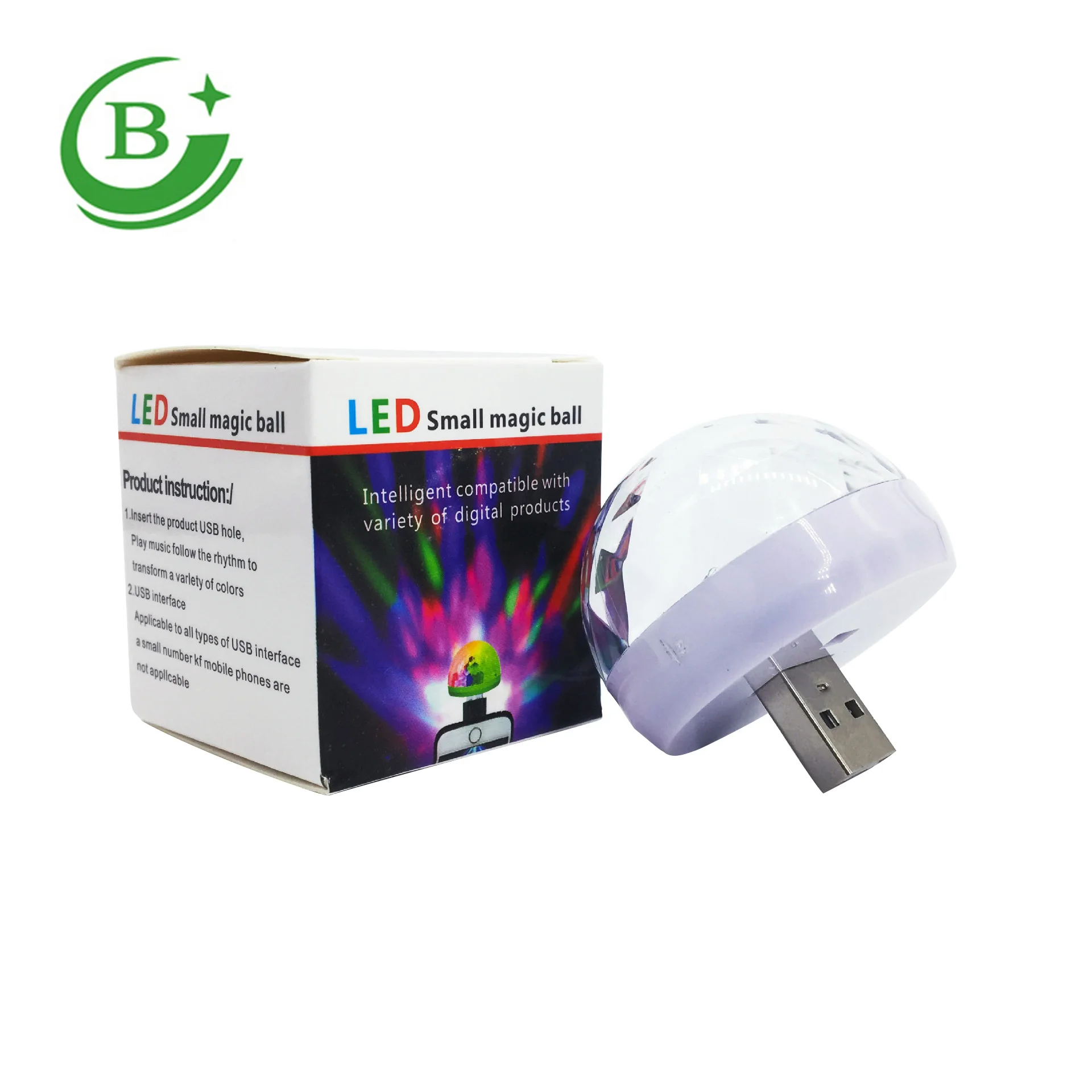 Hot selling colorful USB disco light mini usb party lights led magic ball